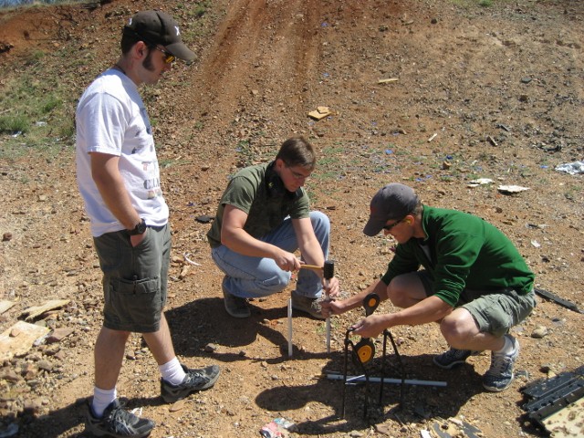 The boys set up targets