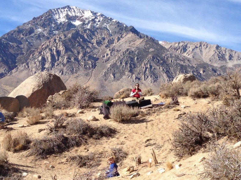 Eating some lunch in the Buttermilks